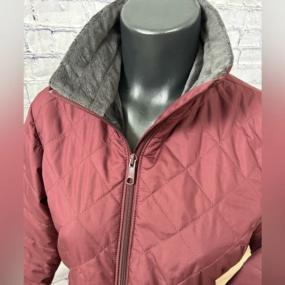 COLUMBIA women’s size small burgundy jacket with fleece lined collar - Picture 4 of 6